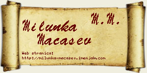 Milunka Maćašev vizit kartica